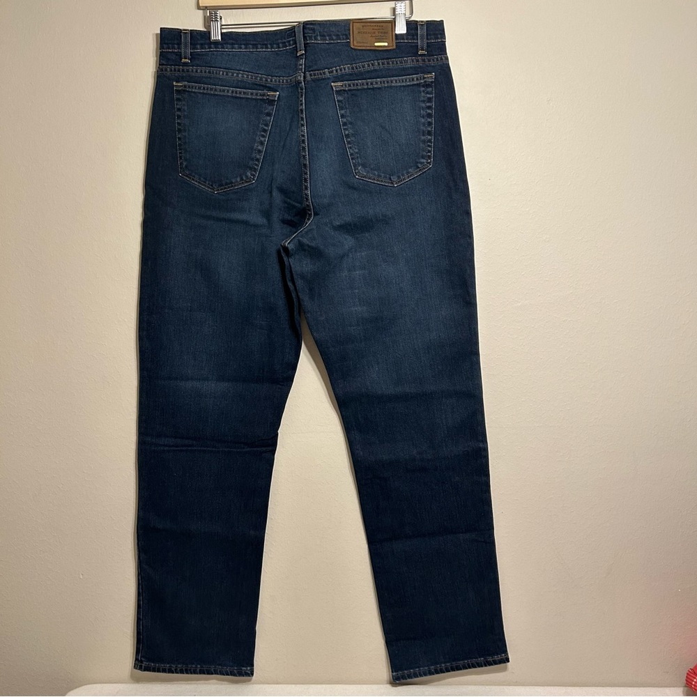 McKenzie Tribe Men Dark Wash Blue Dungaree Straight‎ Jeans 37x34